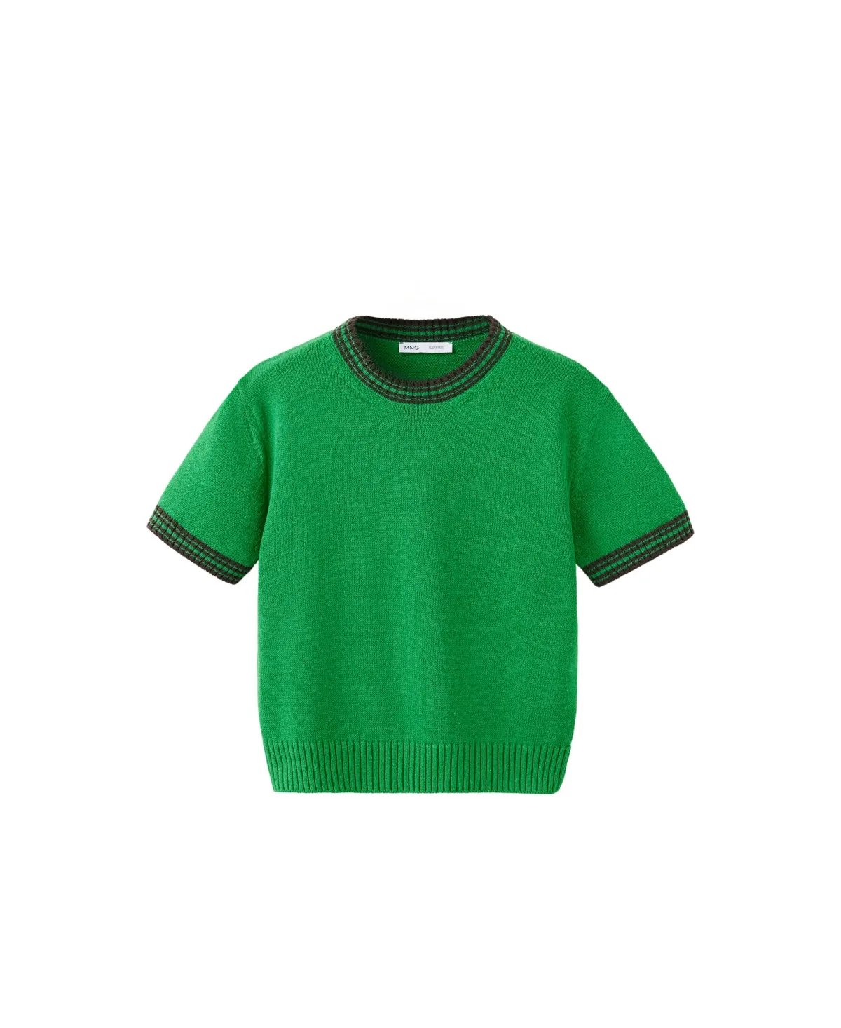 Contrasting Trim Knit Sweater by Mango