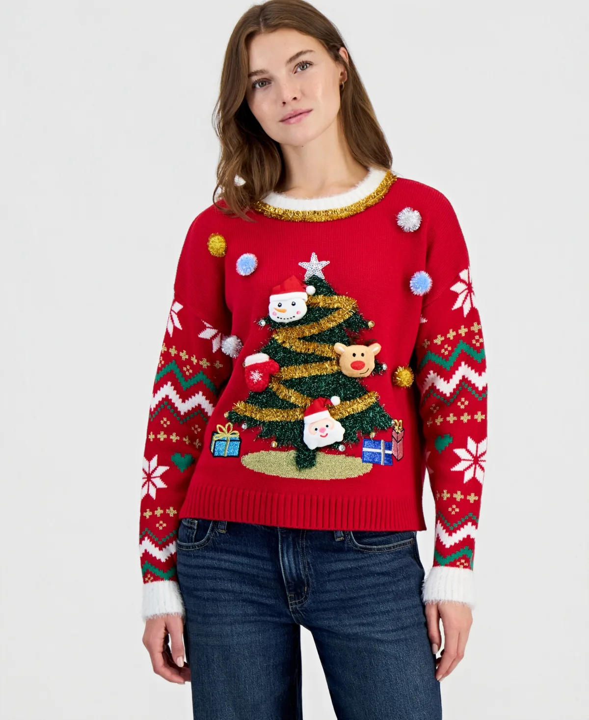 3D Plush Fair Isle Christmas Sweater by Hooked Up by Iot