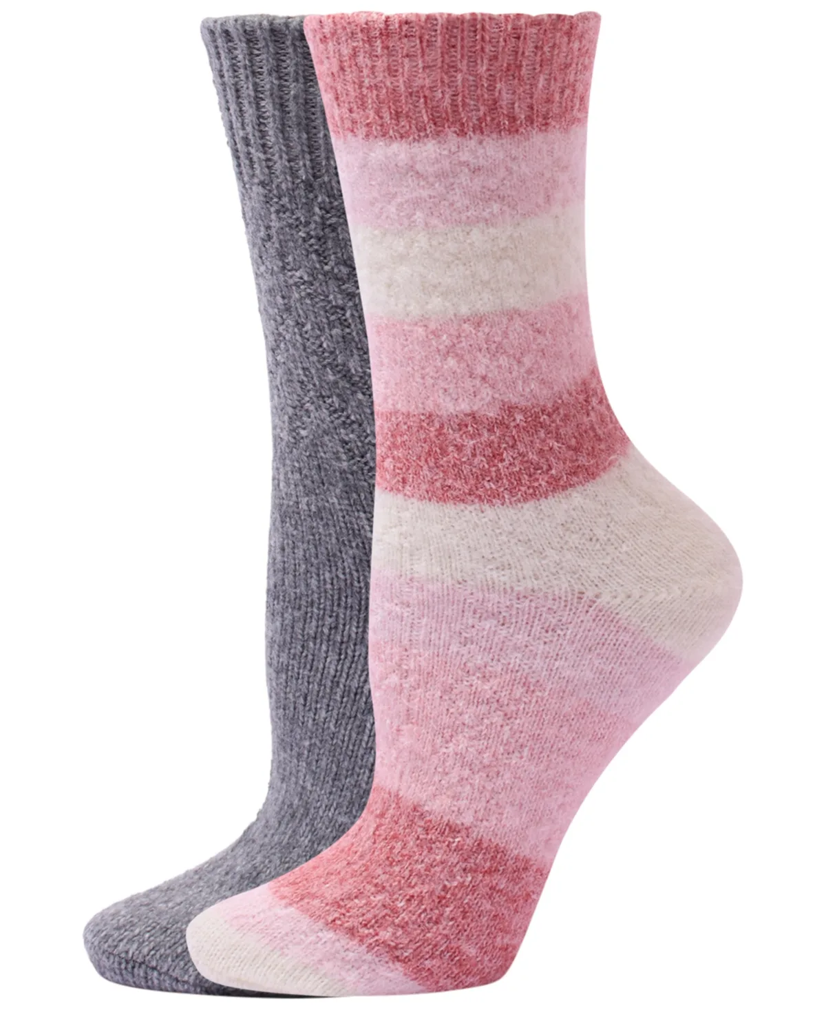 Mixed Cable Boot Sock Crew Socks, 2-Pack