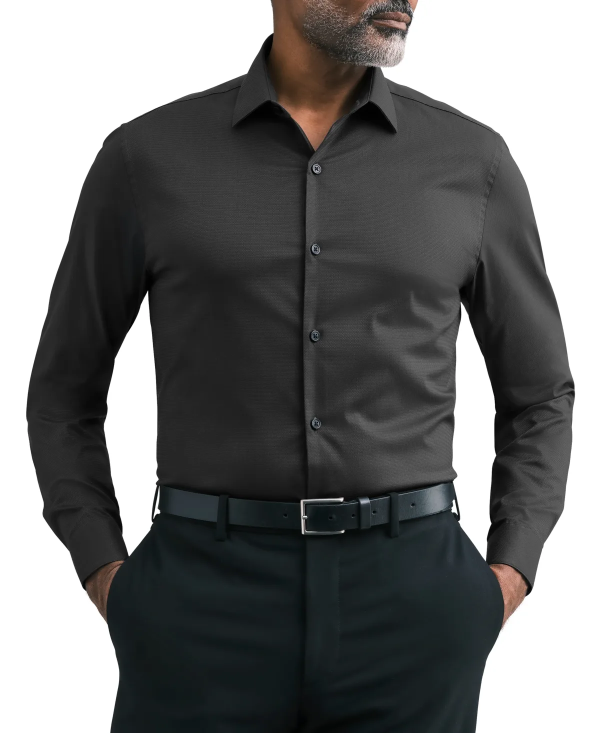 Technicole Slim-Fit Spread-Collar Dress Shirt by Kenneth Cole