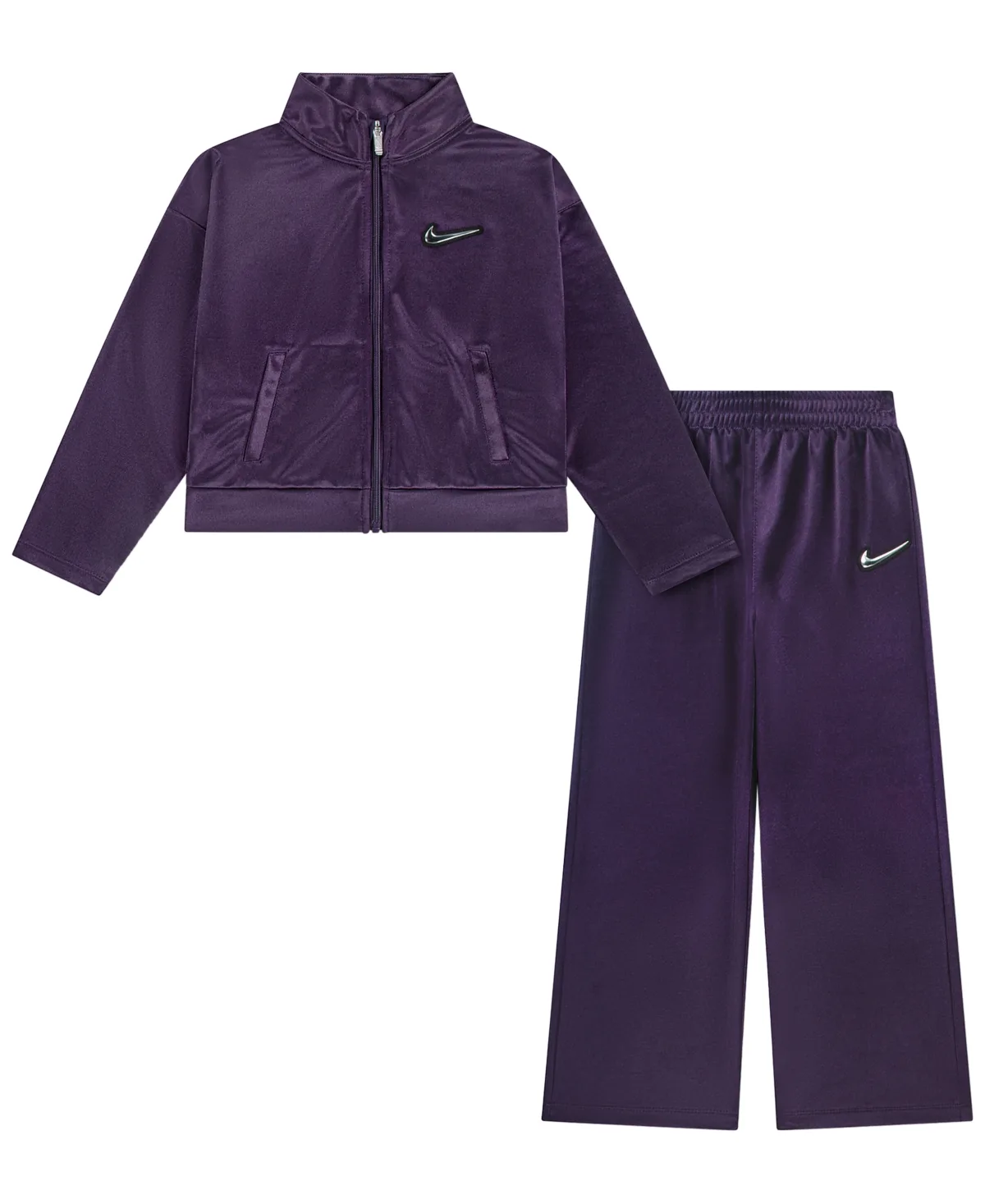 Swoosh Sparkle Zip-Front Track Long-Sleeve Jacket and Pants, 2-Piece Set by Nike