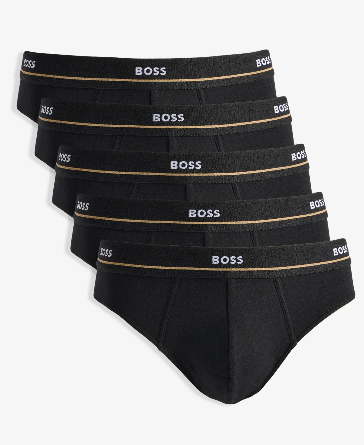 Cotton-Blend Exposed Waistband Briefs, 5-Pack