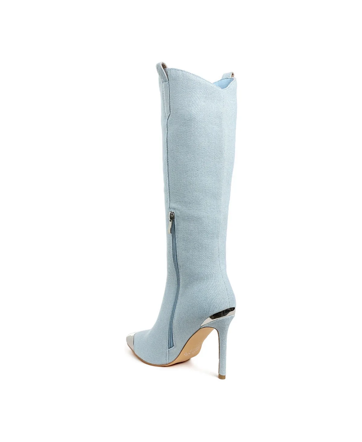 Ridda Metallic Cap Toe Denim Boots