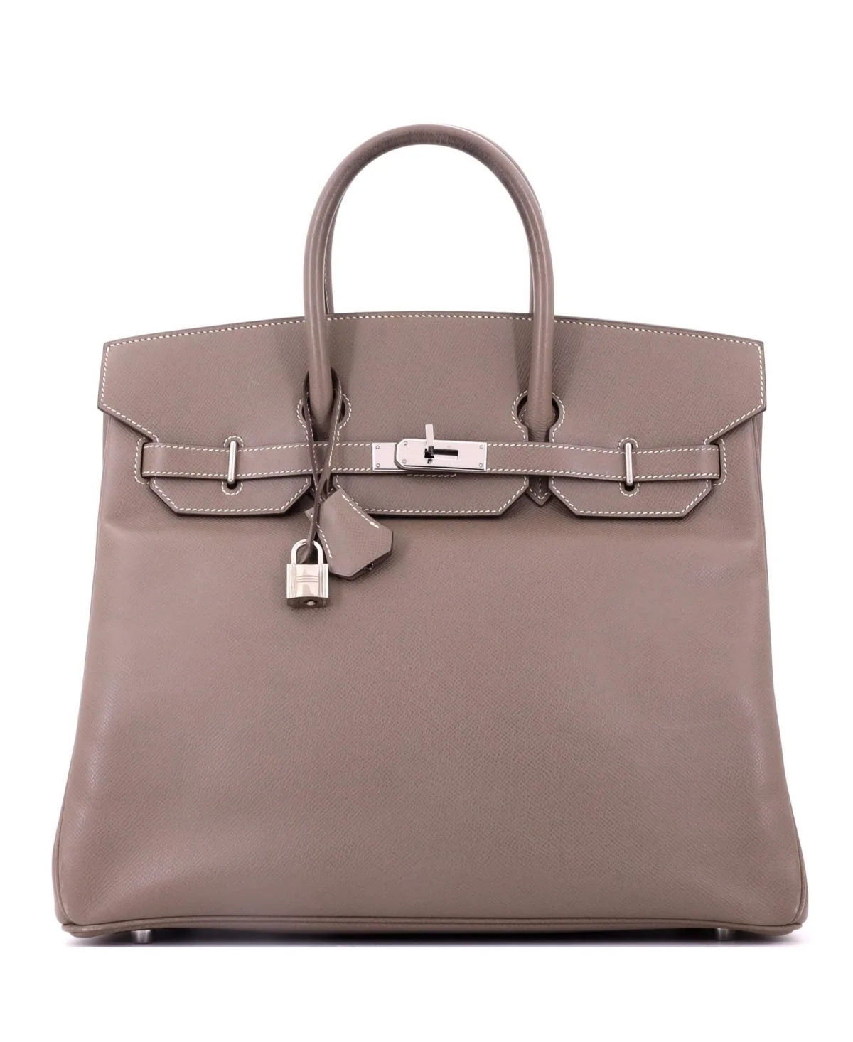 Pre-Owned Hermes Hac 36 Handbag Grey Epsom with Palladium Hardware