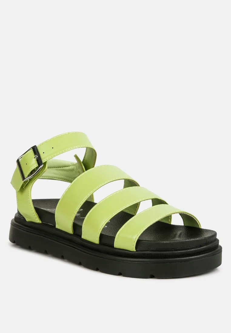 Belcher Faux Leather Gladiator Sandals by London Rag