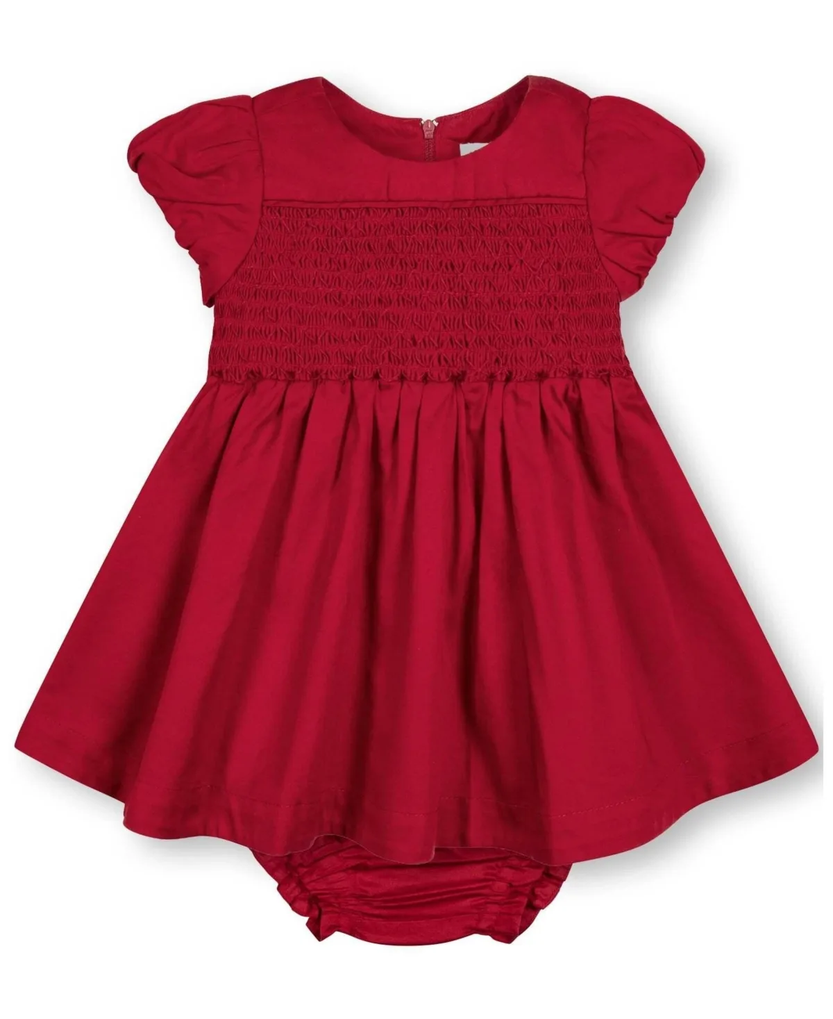 Smocked Puff-Sleeve Chambray Dress and Diaper Cover, 2-Piece Set by Hope & Henry
