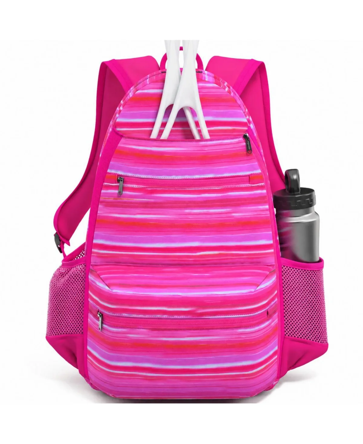 Polyester Tennis Racket Bag Padded Compartment Large Main Pocket Water Bottle Holders Adjustable Straps by Peneyon