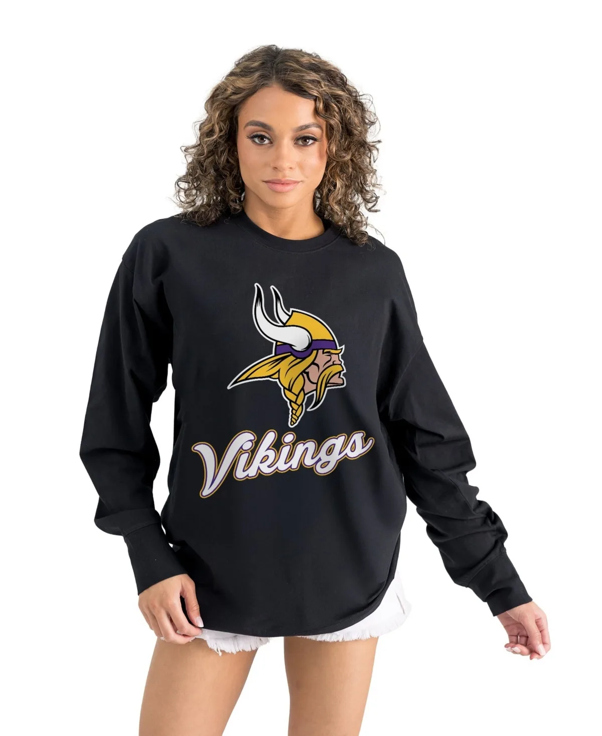 Minnesota Vikings Oversized Long-Sleeve T-Shirt by Gameday Couture