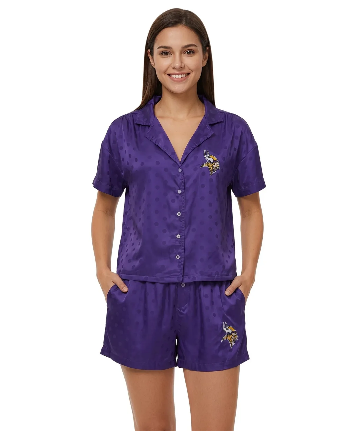 Minnesota Vikings Wink Dot Satin Jacquard Pajama Set by Concepts Sport