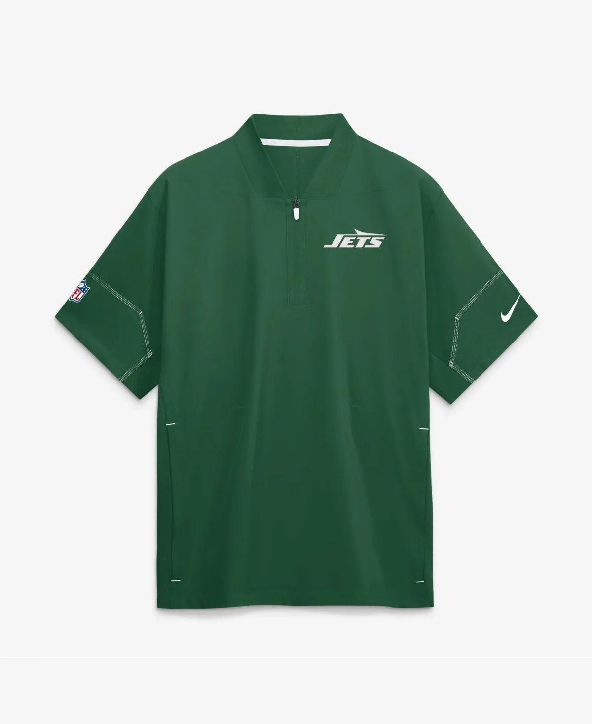New York Jets Sideline Short Sleeve Quarter-Zip Coaches Jacket by Nike