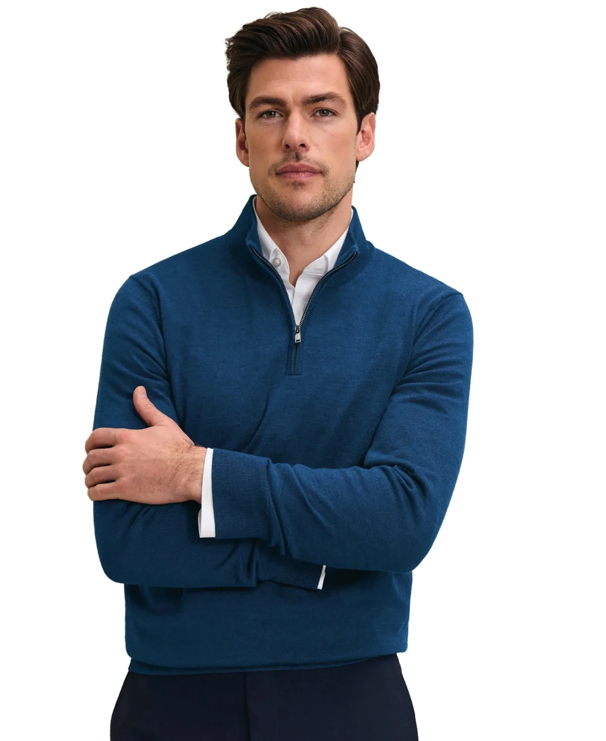 Royal B Regular-Fit Quarter-Zip Merino Wool Sweater