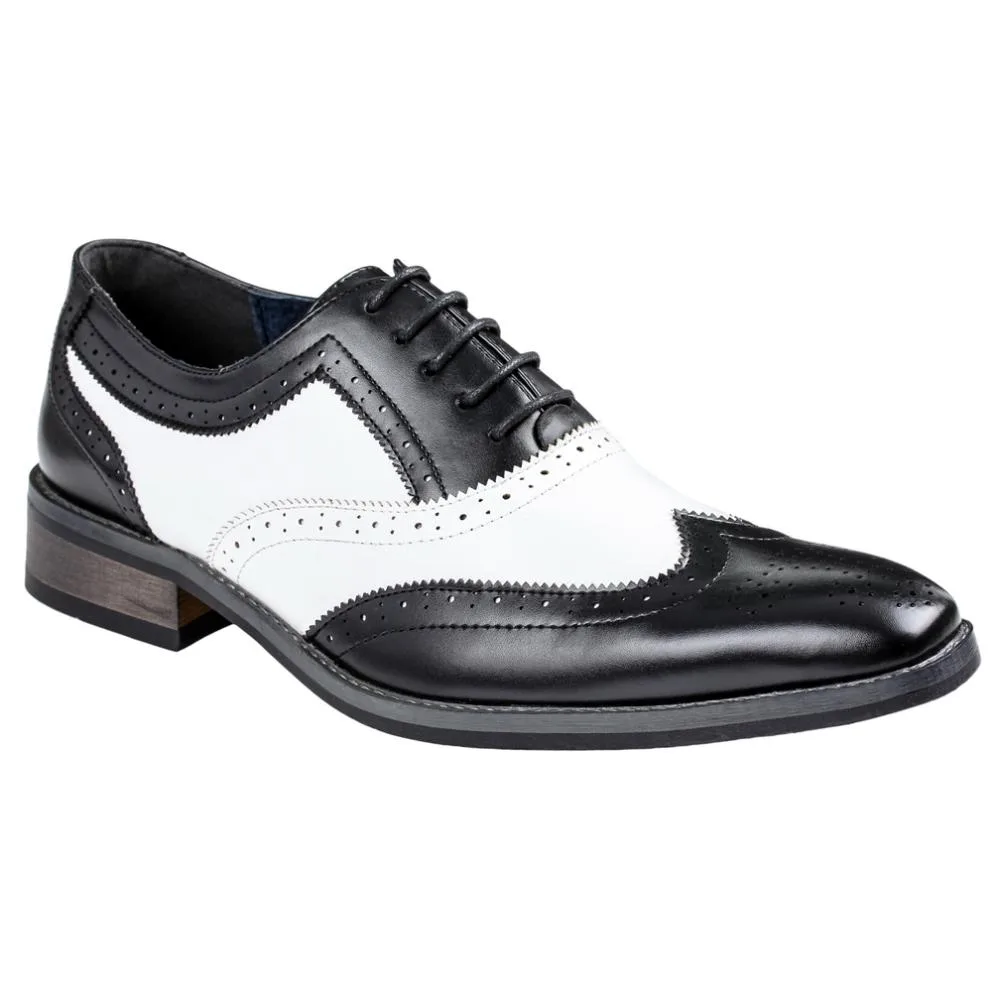 Two Tone Wing Tip Oxford Dress Shoes by Gino Vitale