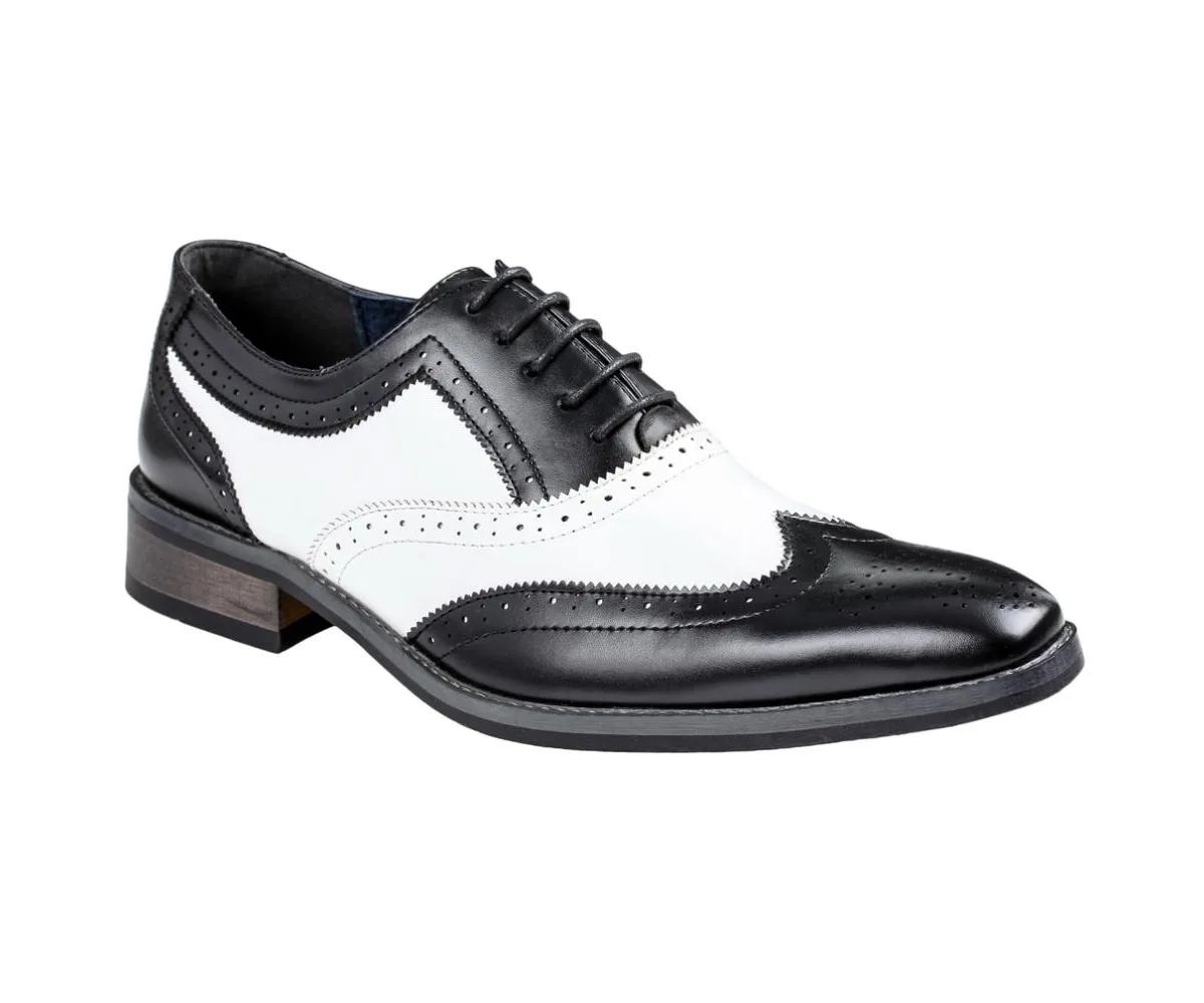 Two Tone Wing Tip Oxford Dress Shoes by Gino Vitale