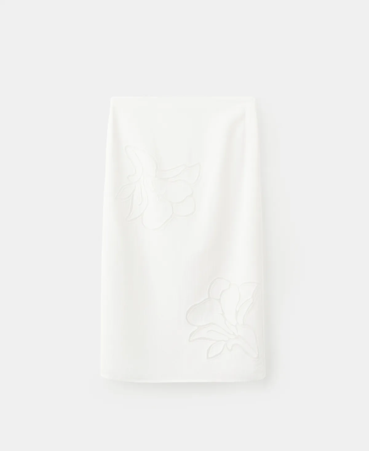 Floral Embroidered Linen Skirt by Mango