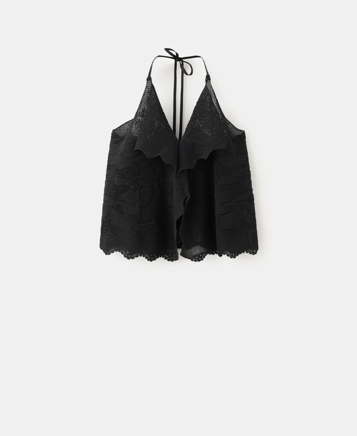 Embroidered Knit Halter Top by Mango