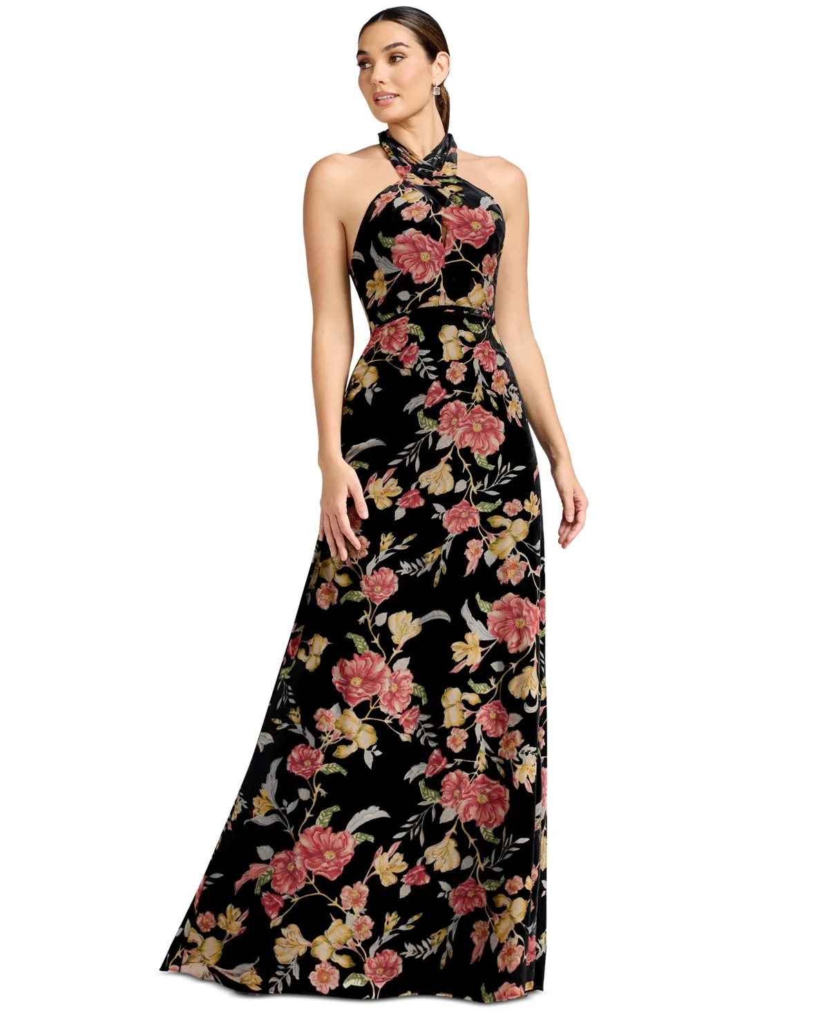 Halter Column Floral Dress by Dress the Population
