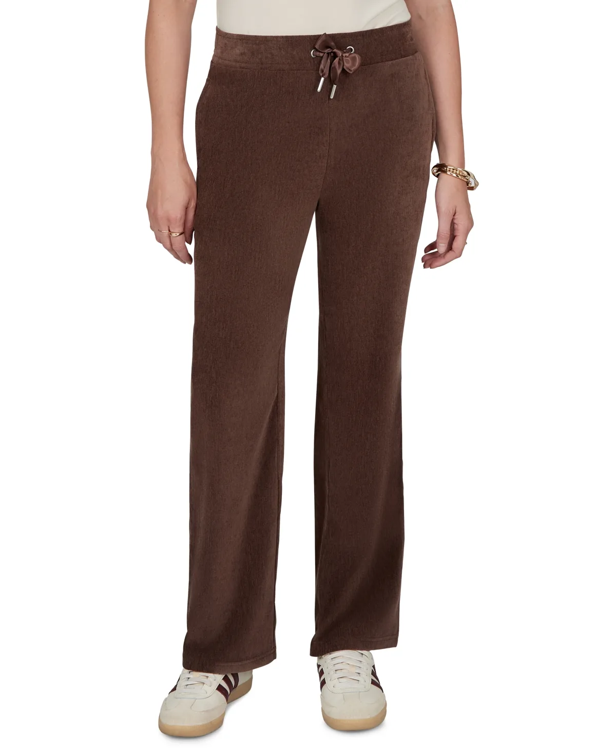 Corduroy Wide-Leg Drawstring Pants
