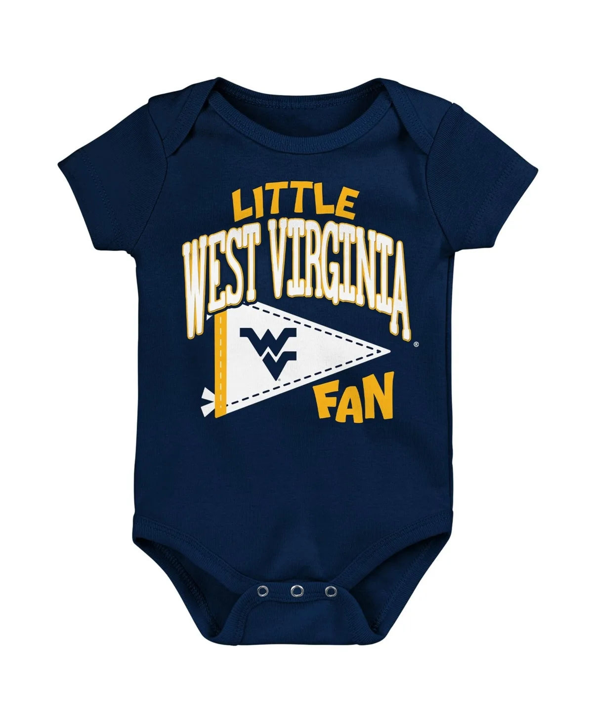 West Virginia Mountaineers Little Banner Short-Sleeve Bodysuit by Outerstuff