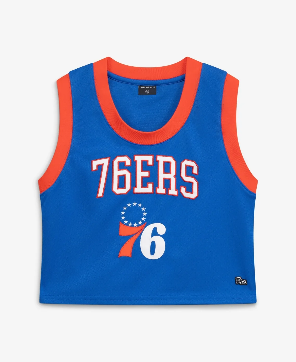 Philadelphia 76ers Play Scoop Neck Mesh Cropped Tank Top by Hype and Vice