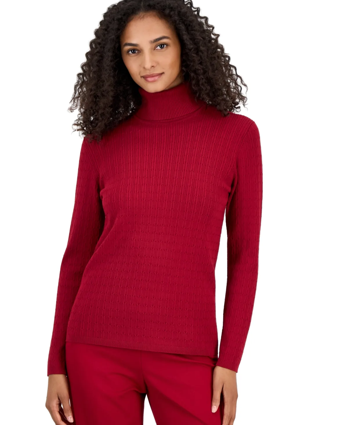 Cable-Knit Turtleneck Sweater