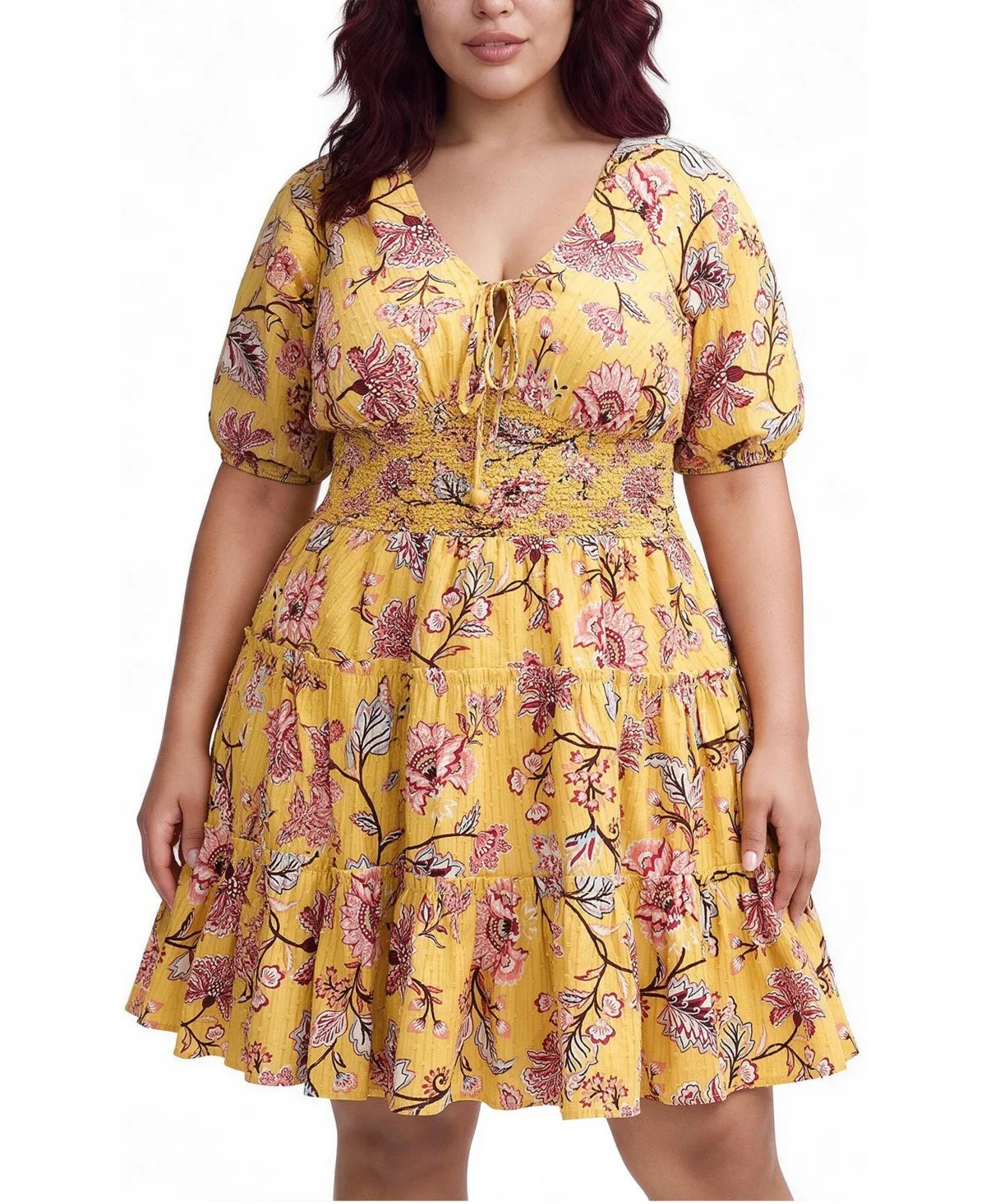 Belle Isle Puff Sleeve V-Neck Mini Dress by Torrid
