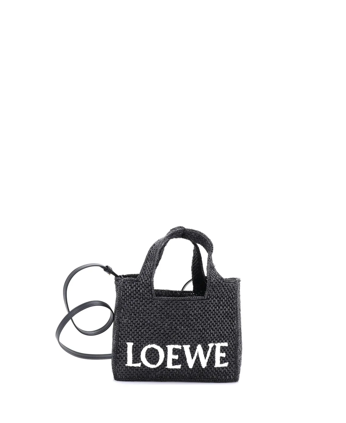 Pre-Owned Loewe Small Paulas Ibiza Logo Convertible Tote Raffia by LOEWE