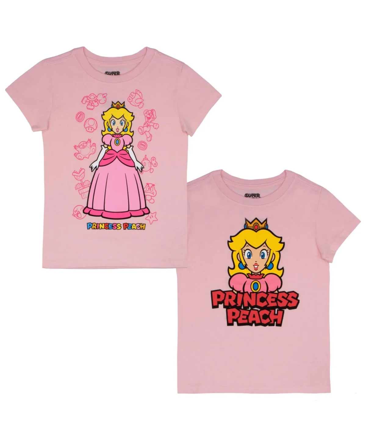 Princess Peach Graphic T-Shirts, 2-Pack by Mario
