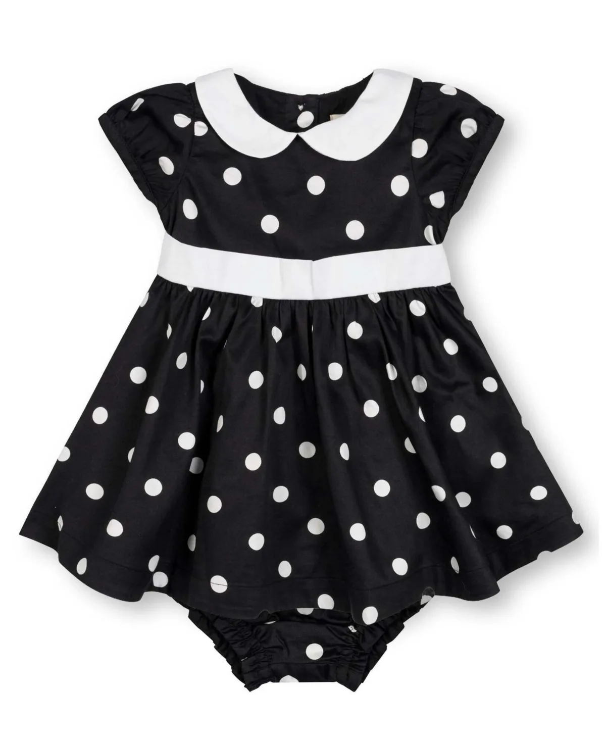 Peter Pan Collar Puff Sleeve Party Cotton Sateen Dress by Hope & Henry