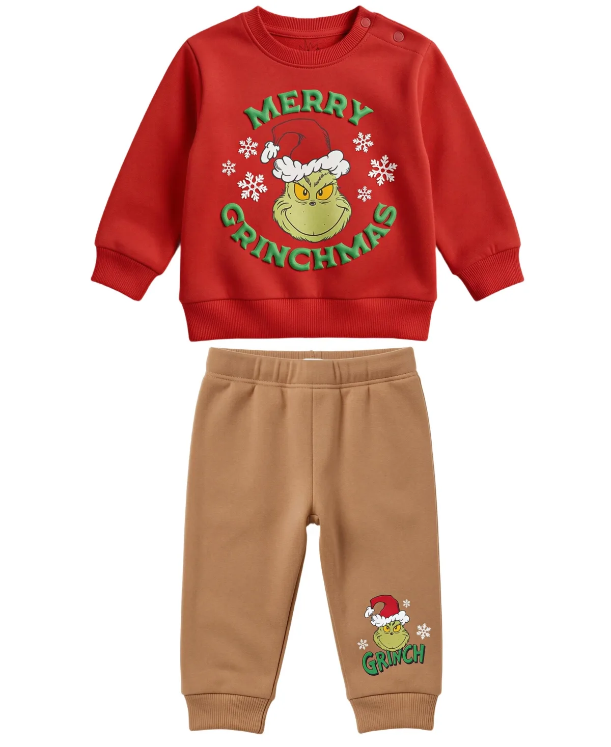 Grinch Long-Sleeve Holiday Sweatshirt and Joggers, 2-Piece Set by Disney