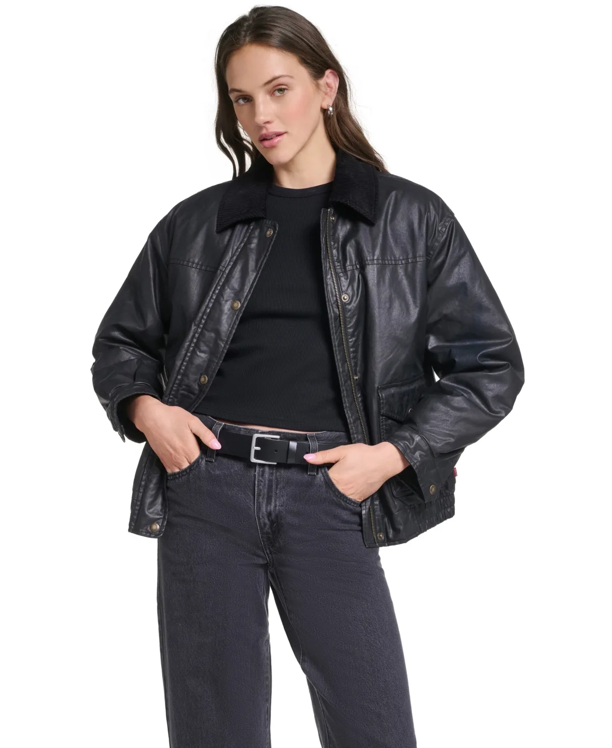 Relaxed Dad Bombel85 Waxed-Cotton Corduroy-Collar Jacket by Levi's