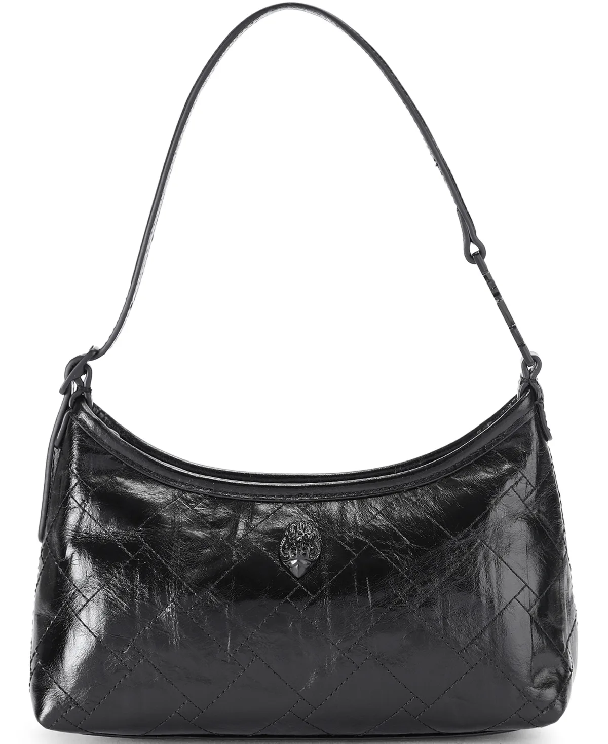 Small Sling Quilted Crinkle Leather Shoulder Bag