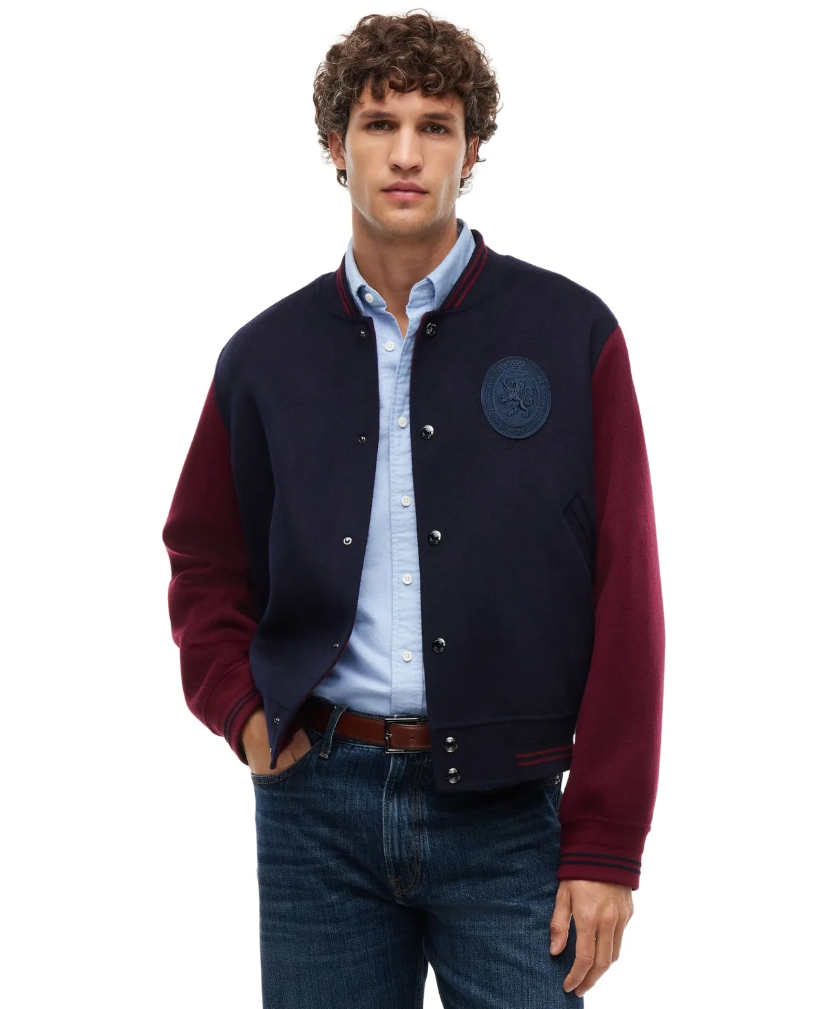 Ny Splittable Wool-Blend Regular-Fit Varsity Jacket by Tommy Hilfiger