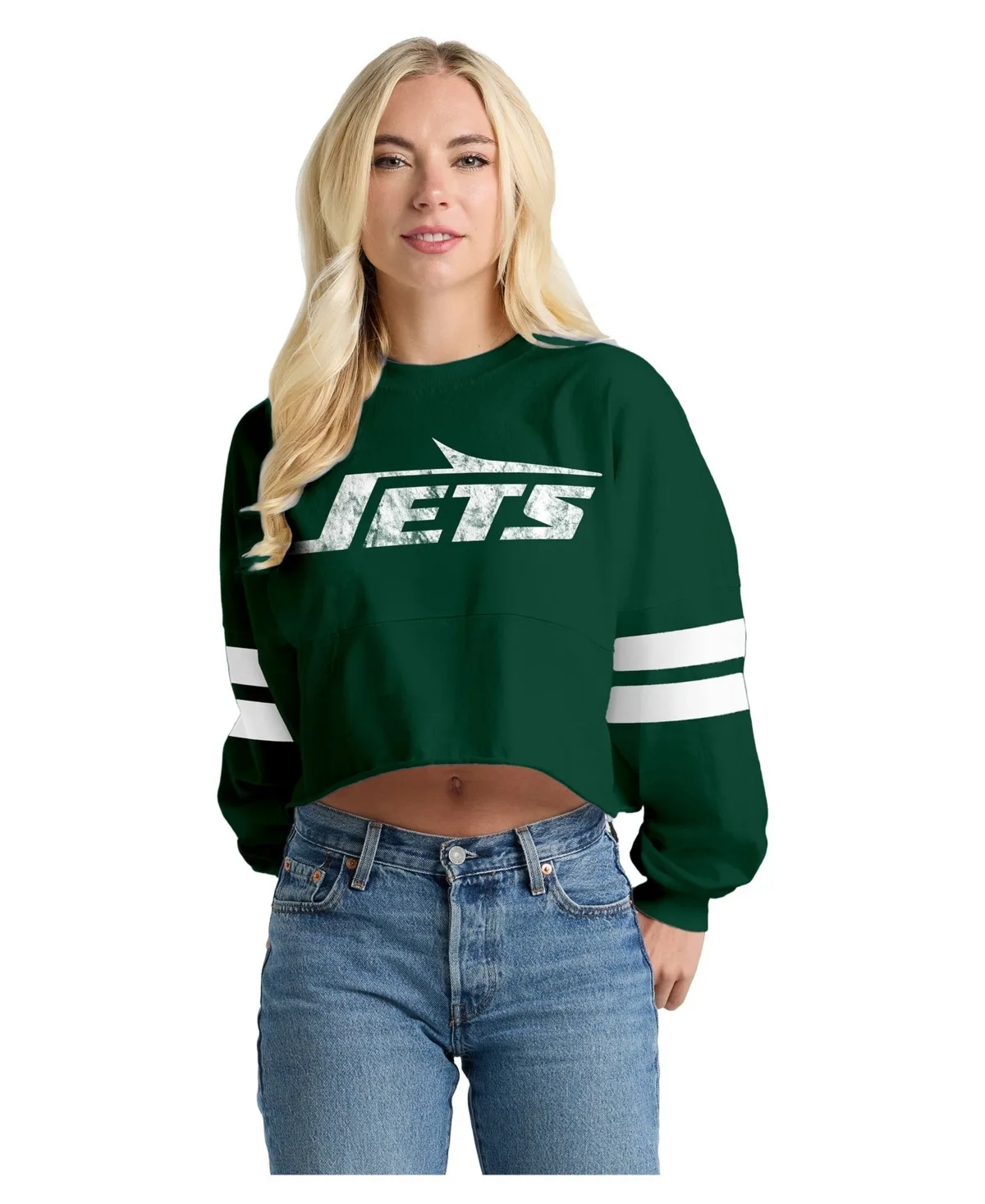Oversized Long-Sleeve Cropped T-Shirt by Spirit Jersey