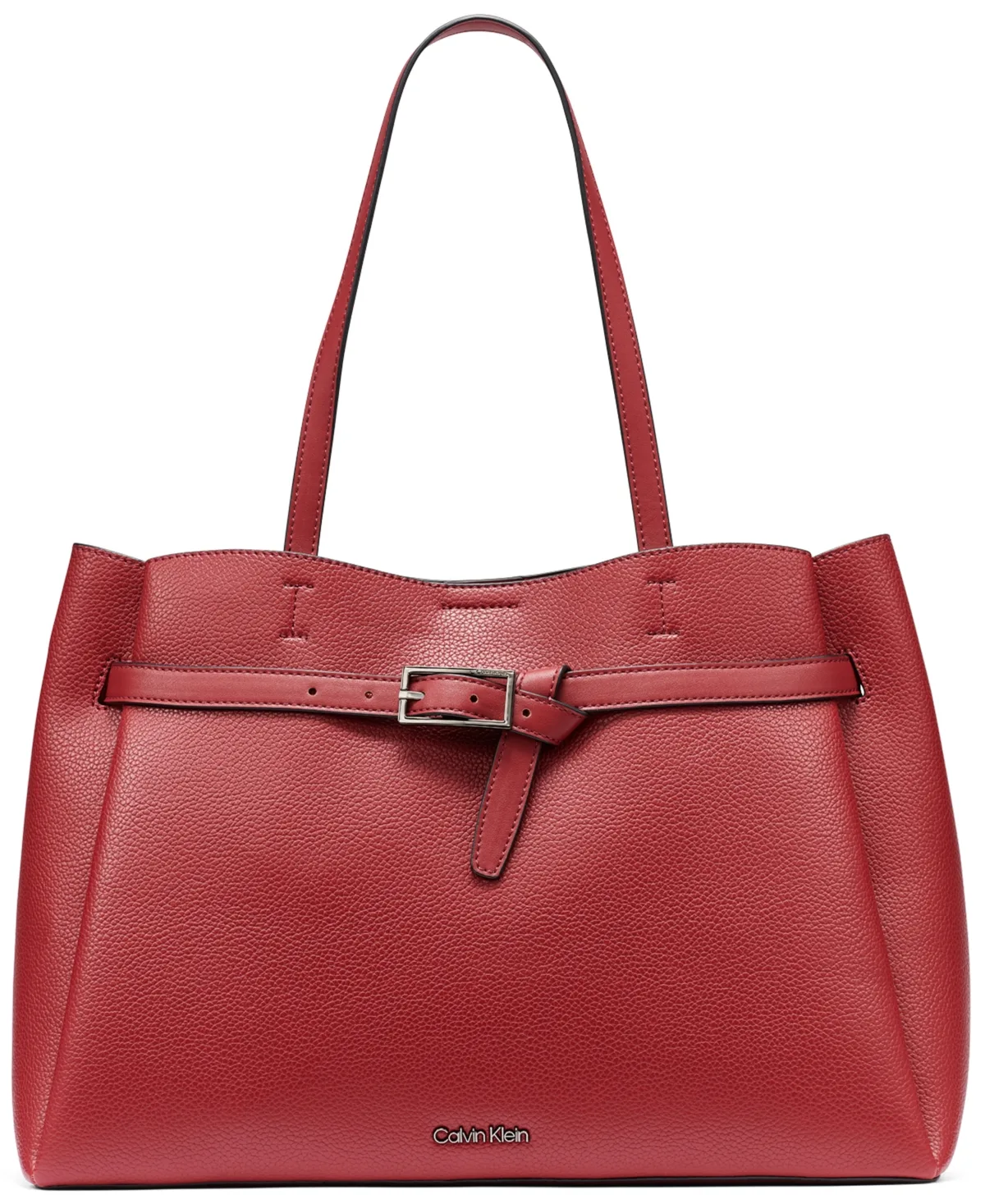 Quill Structured Medium Satchel Handbag by Calvin Klein