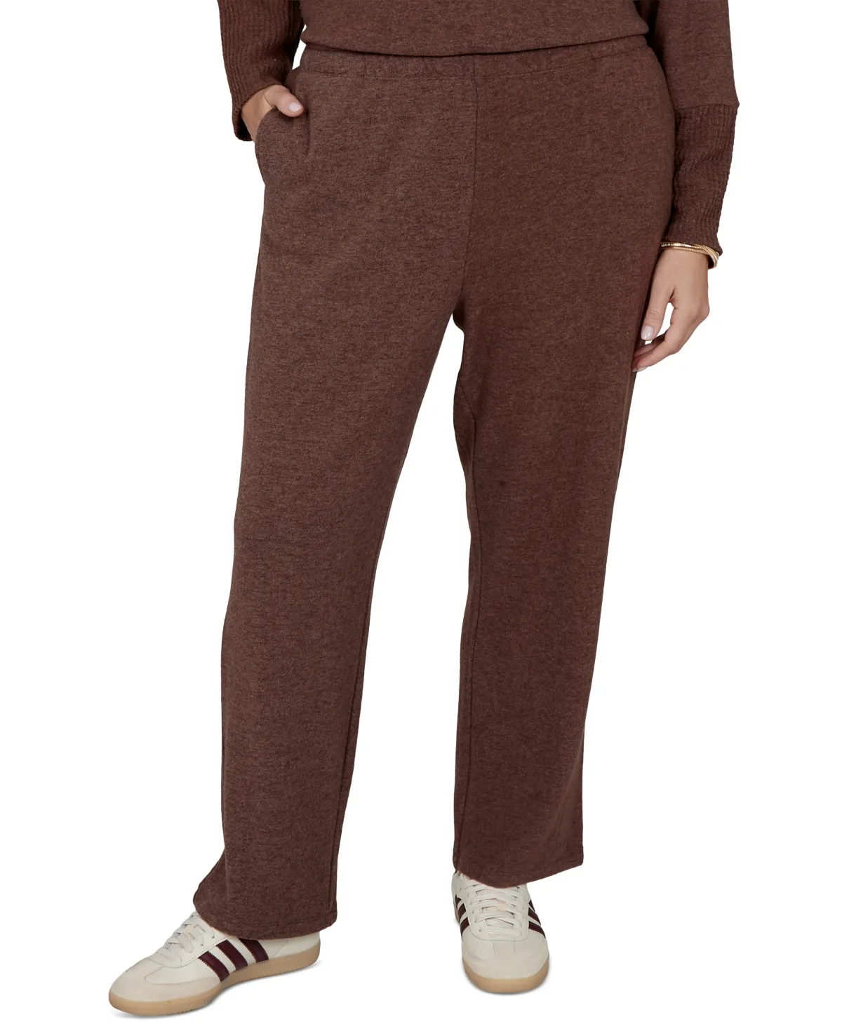 Pull-On Straight-Leg Knit Pants