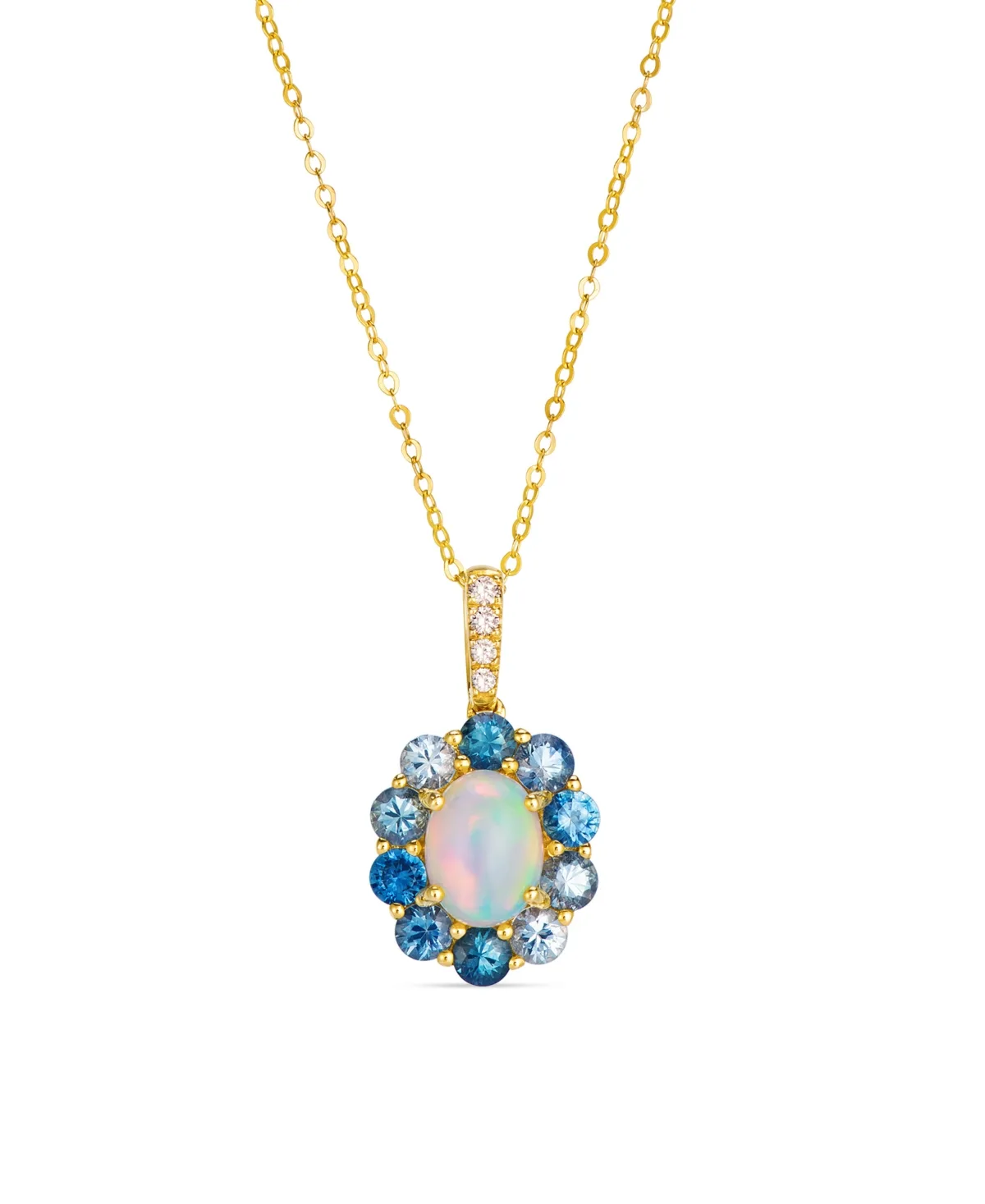Honey Gold Opal and Diamond Pendant (1/20 ct. t.w.) in 14k Yellow Gold by Le Vian