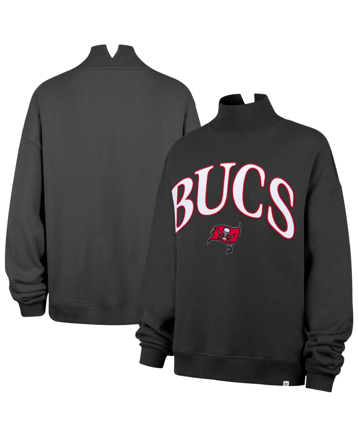 Tampa Bay Buccaneers Vantage Mock Neck Cropped Pullover Sweatshirt