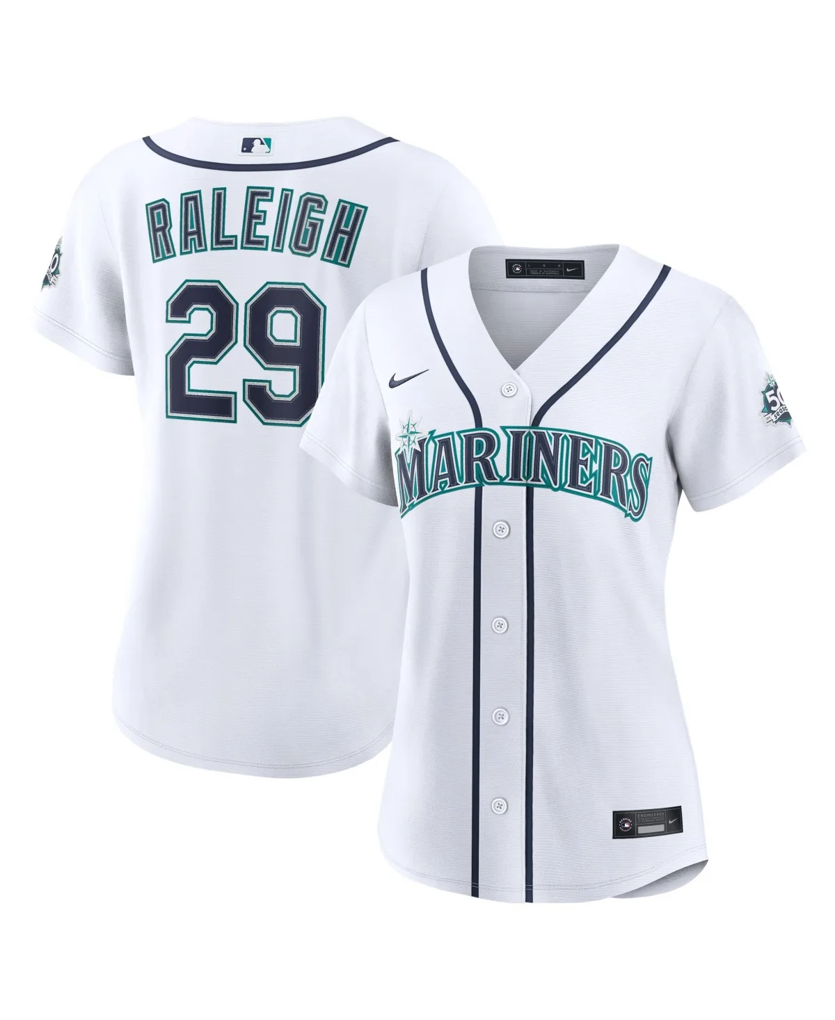 Cal Raleigh Seattle Mariners Home 50th Season Stadium Jersey by Nike