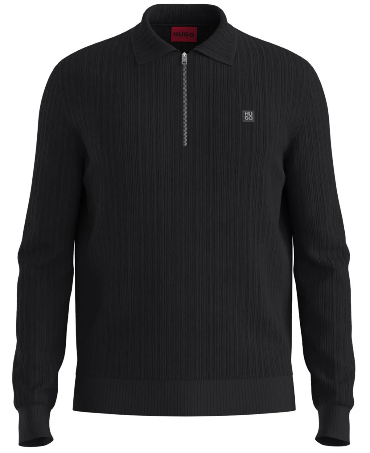 Sastaron Quarter-Zip Polo Ribbed Sweater by Hugo Boss
