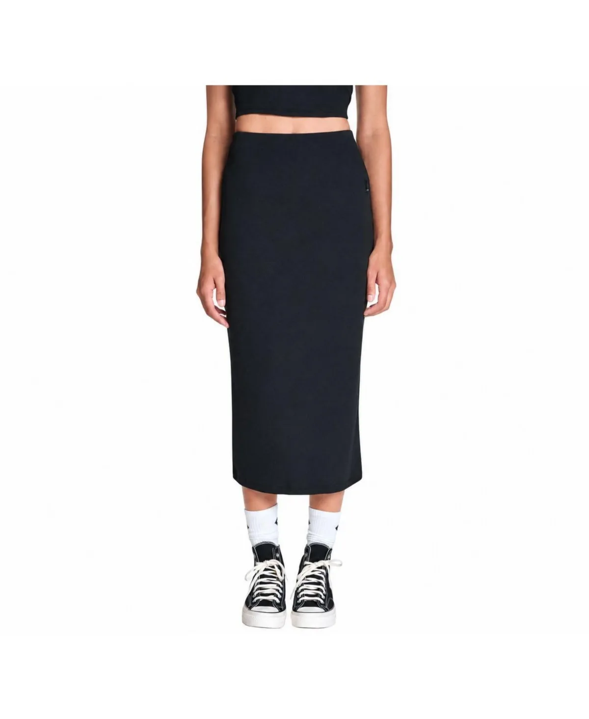 Box Star Ribbed Midi Slit Skirt by Converse