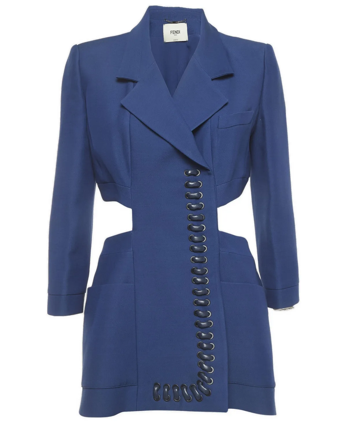 Pre-Owned Fendi Silk Blend Cut-Out Jacket Dress by FENDI