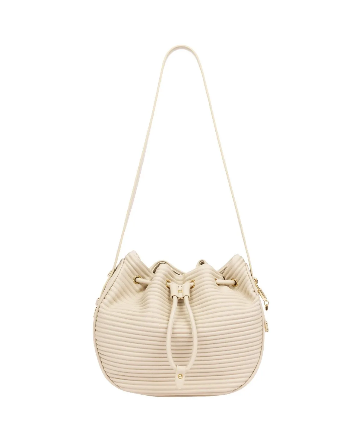 Haywood 3D Horizon Pleated Bucket Shoulder Bag with Drawstring Closure by Jason Wu