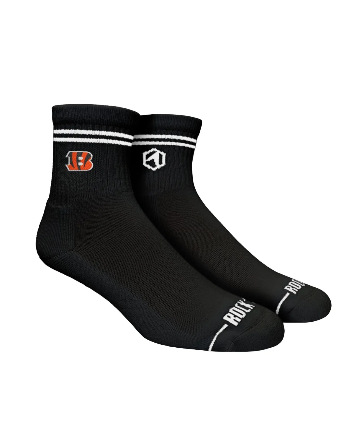 Cincinnati Bengals Stripe Quarter Socks by Rock Em Socks