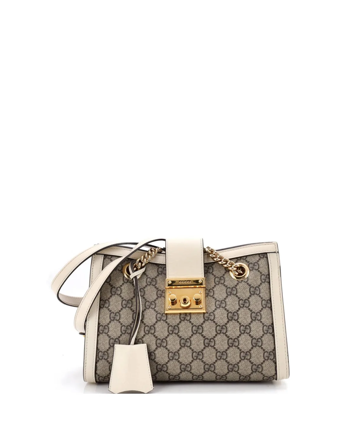 Pre-Owned Gucci Padlock Gg Coated Canvas Chain Tote by Gucci