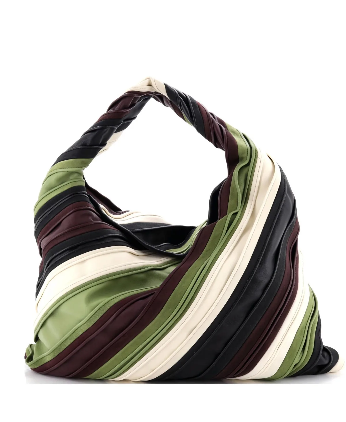 Pre-Owned Large Hop Hobo Striped Leather and Suede by Bottega Veneta