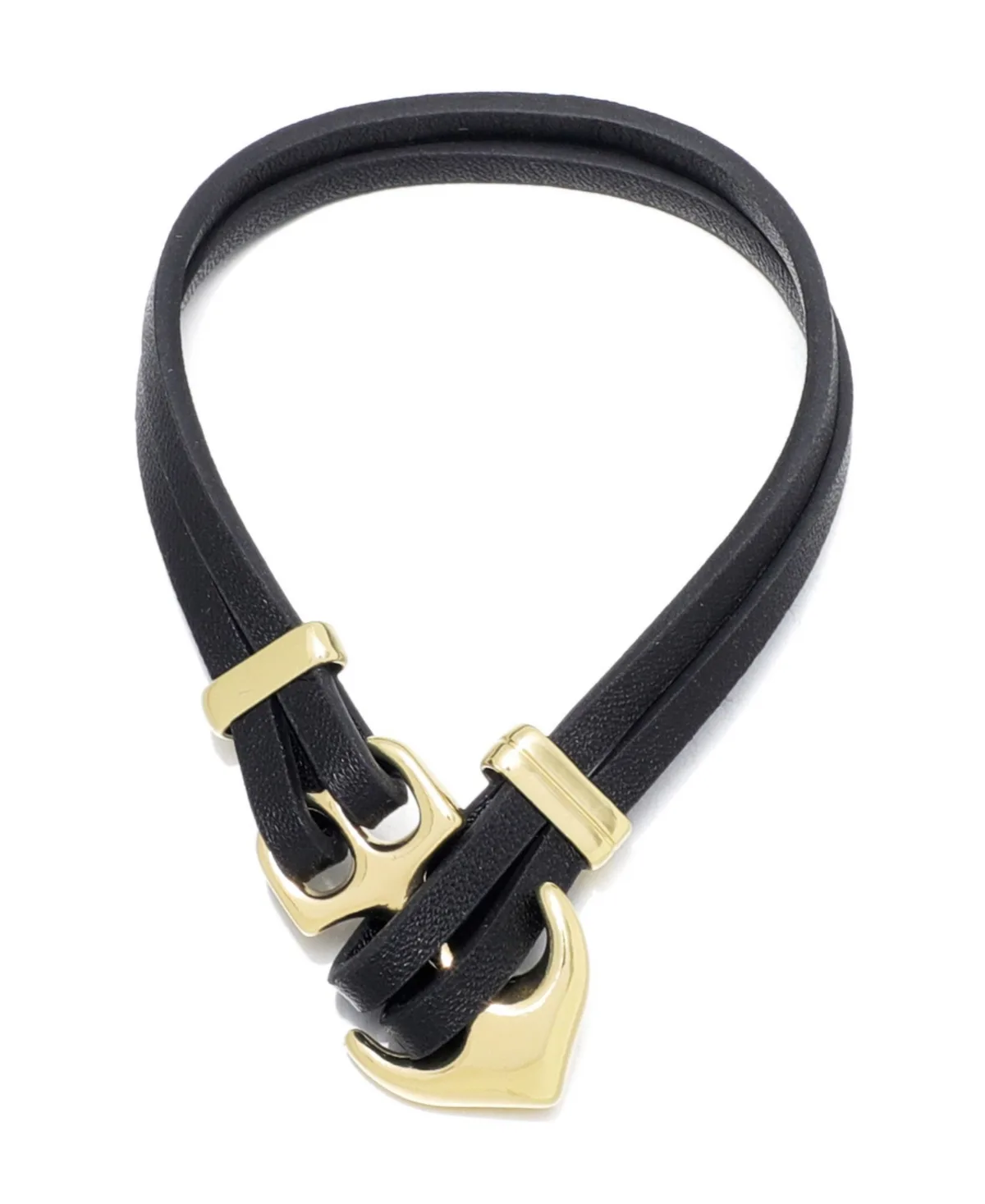 Wrap-Around Leather Gold-Tone Bracelet by Adornia