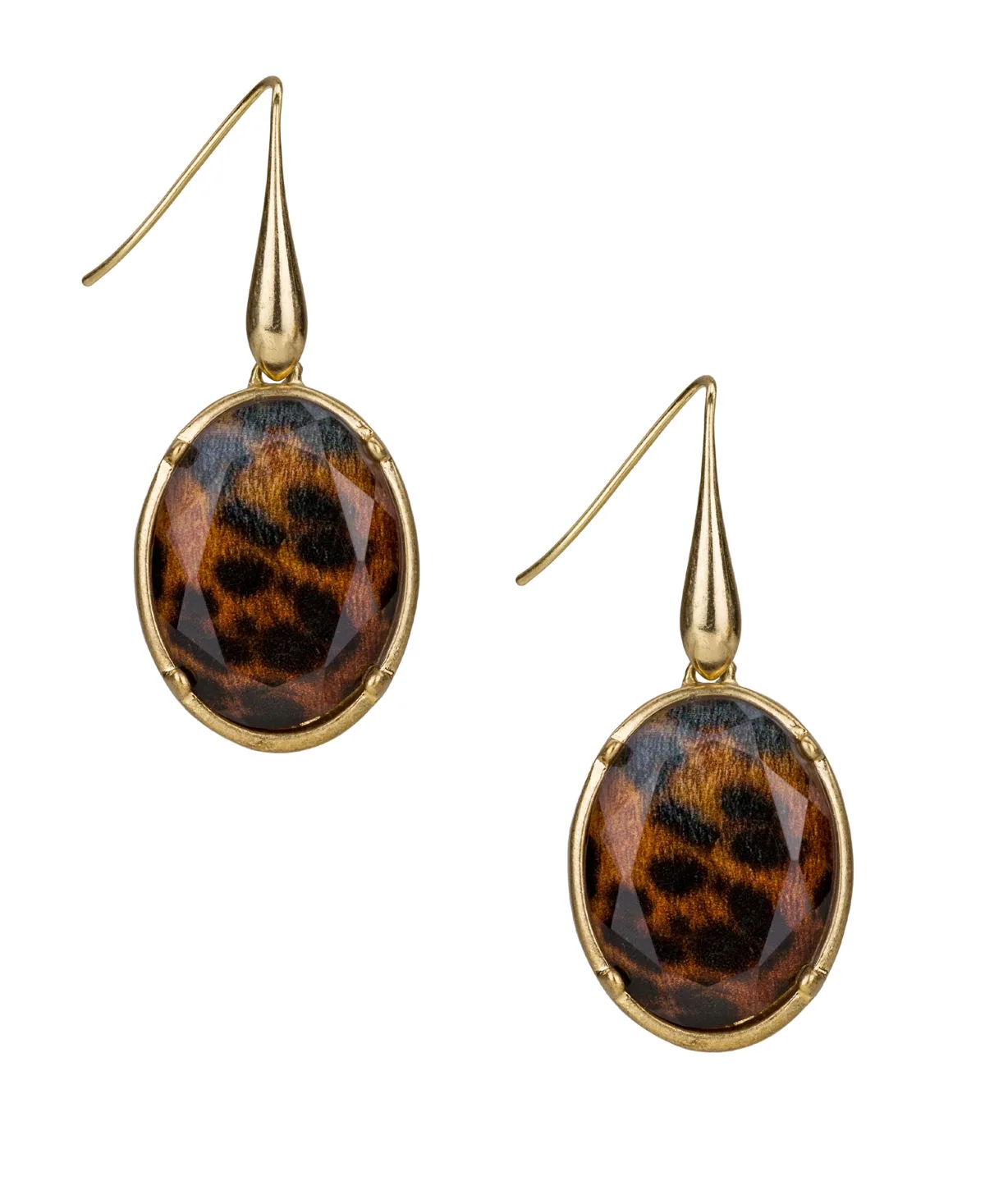 Gold-Plated Oval Drop Earrings by Patricia Nash