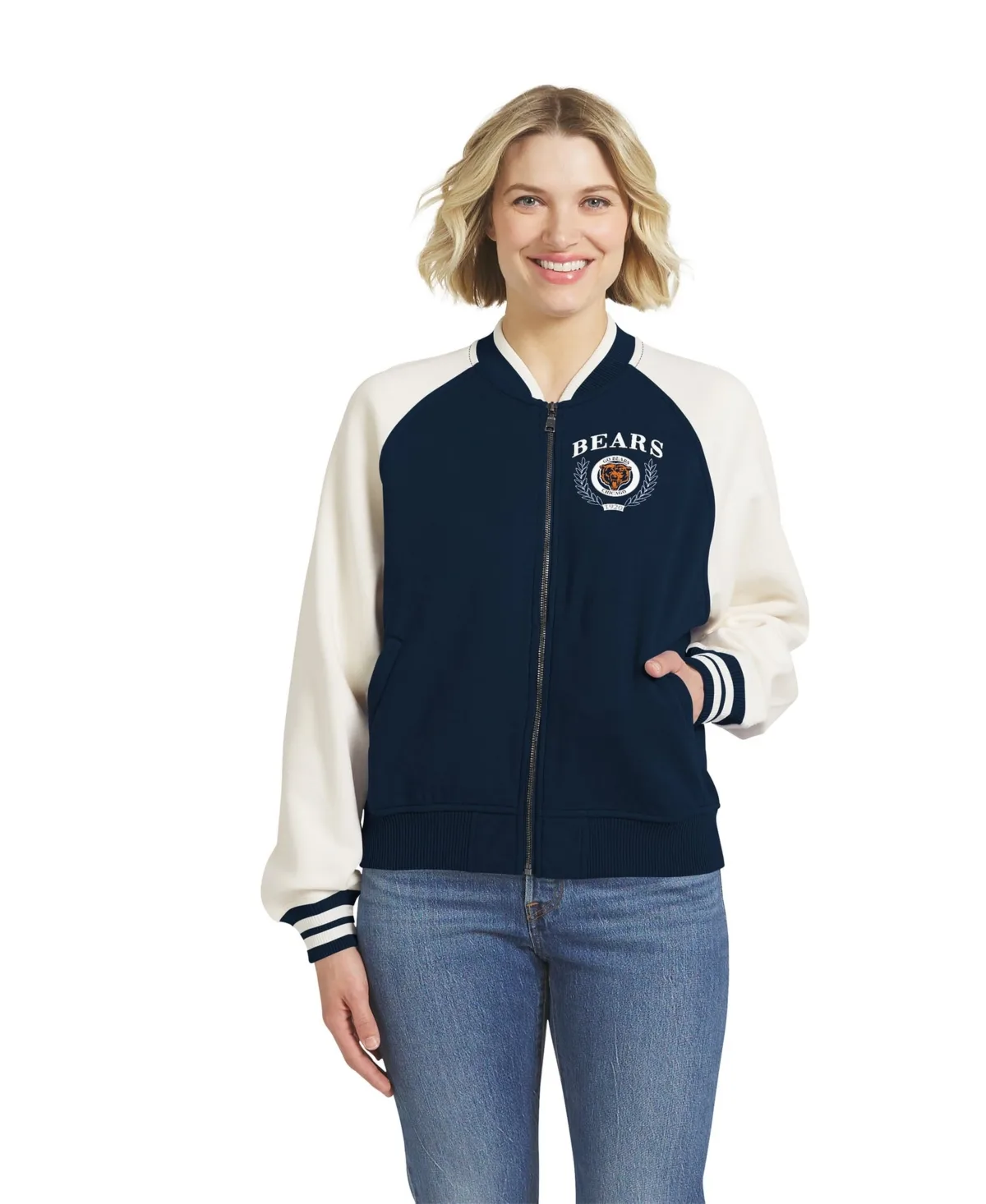 Chicago Bears Throwback Varsity Fleece Jacket by Wear by Erin Andrews