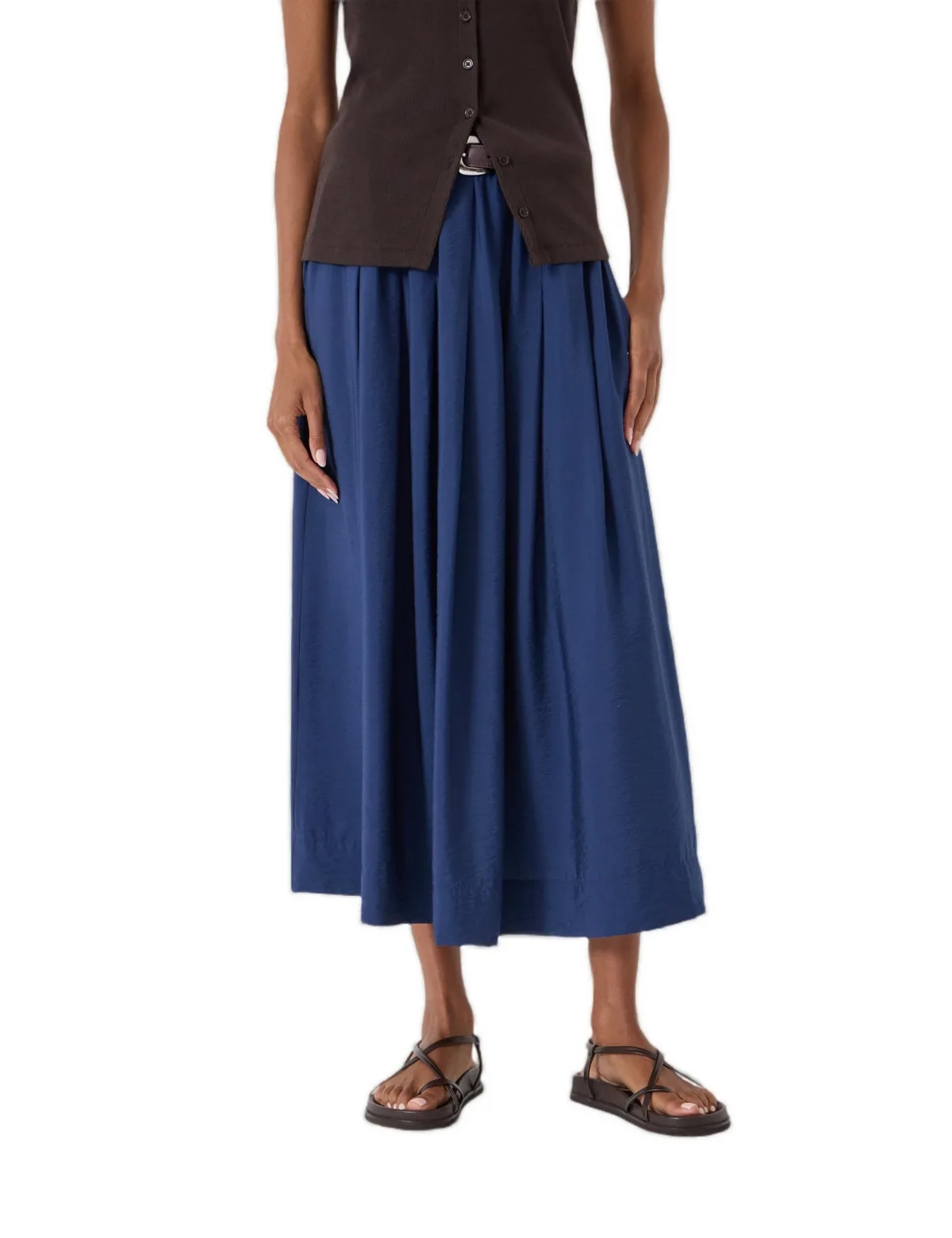 Ivy Pleated Air Flow Midi Skirt by Hush