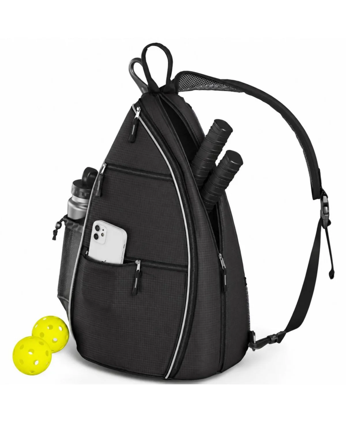 Reversible Sling Bag Crossbody Pockets for Pickleball Tennis Travel by Peneyon